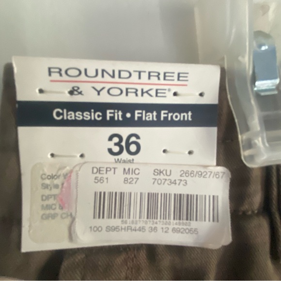 Roundtree‎ & Yorke Men's Brown Patterned Shorts 36/13 inseam Flat Front Printed - Picture 2 of 5